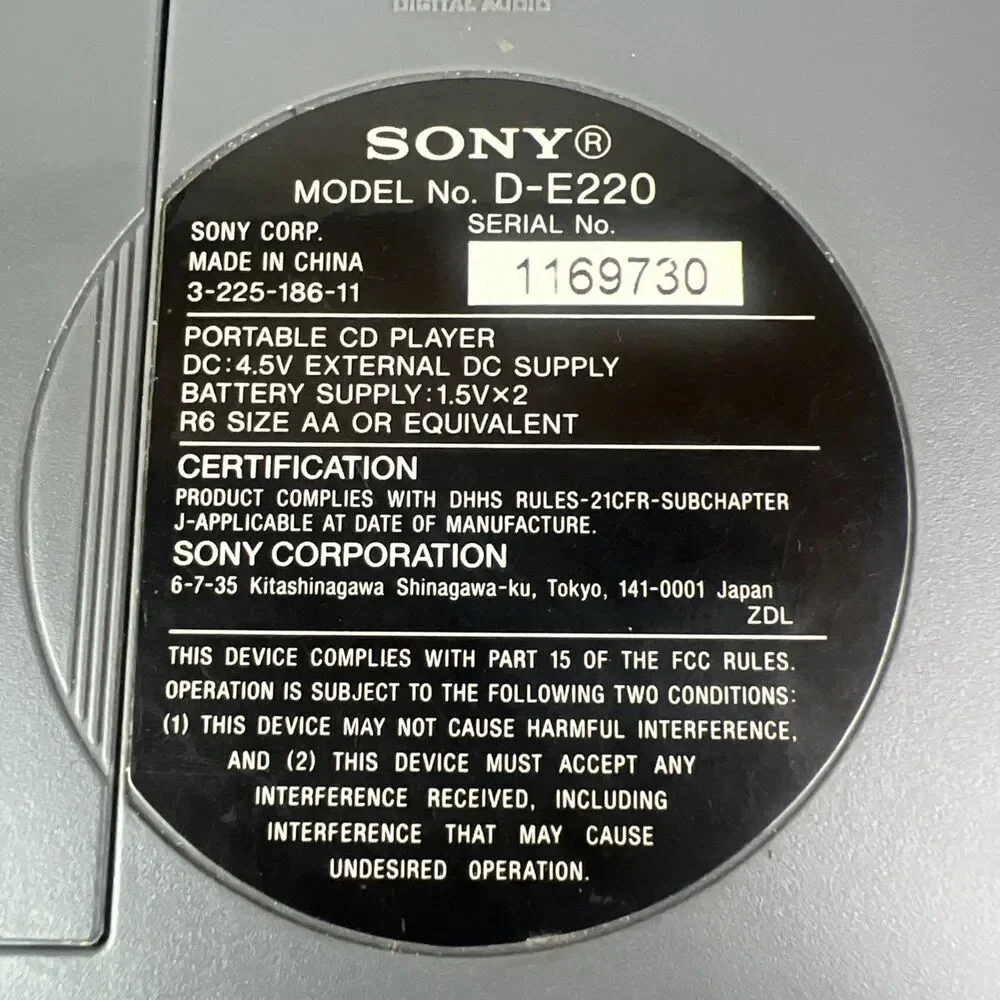 Sony Portable CD Player Blue D-E220 ESP MAX - TESTED AND WORKS